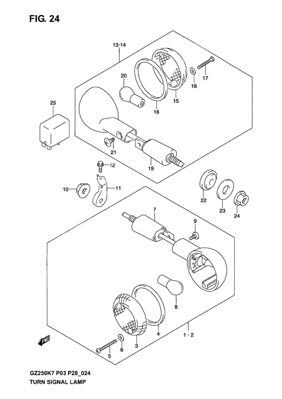 Turnsignal front & rear lamp