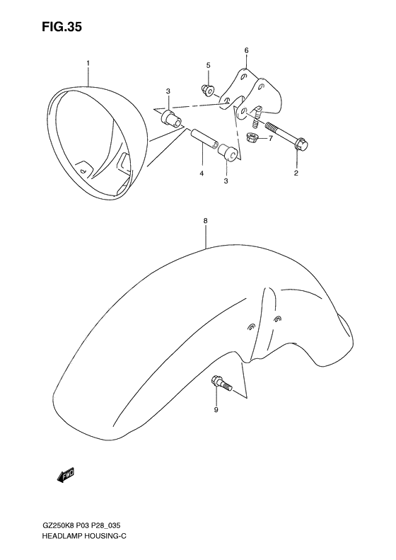 Headlamp housing