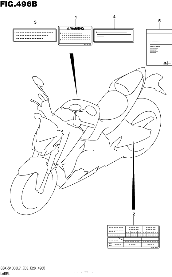 Информационные наклейки (Gsx-S1000Al7 E03)