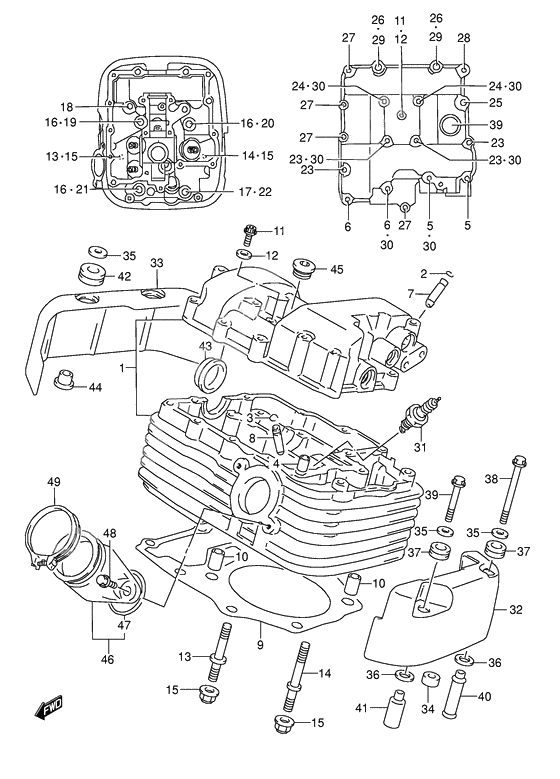 Cylinder head              

                  Rear