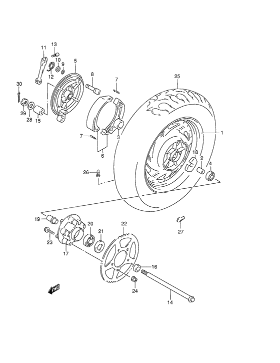 Rear wheel complete assy