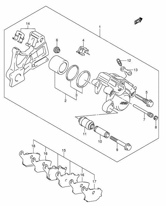 Rear caliper              

                  See note