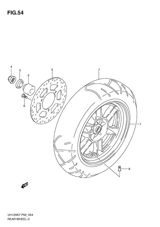 Rear wheel complete assy