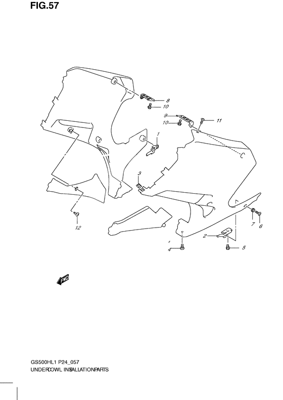 Under cowling installation parts              

                  Gs500fh