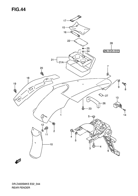 Rear fender              

                  Model k5/k6