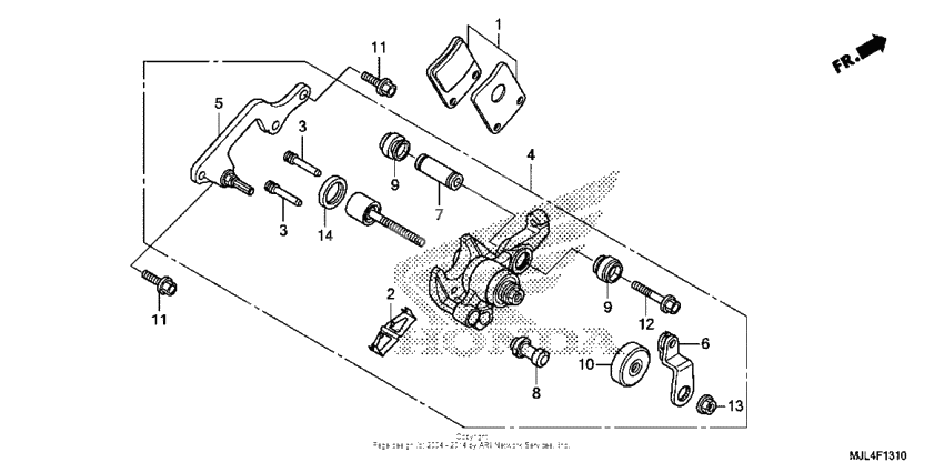 Parking brake caliper