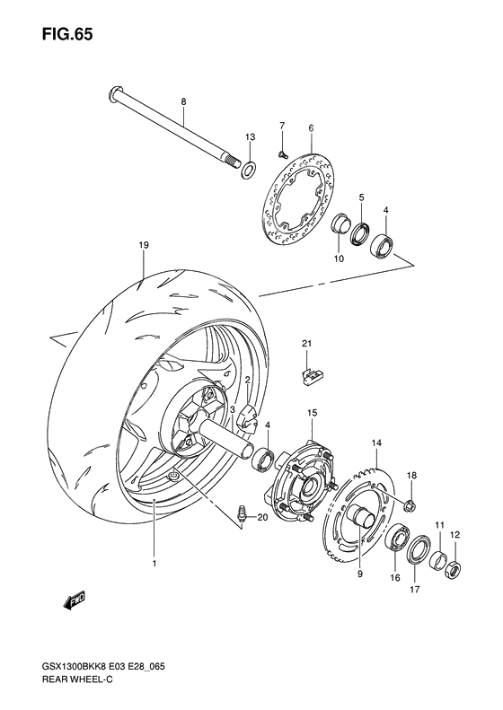 Rear wheel complete assy              

                  Gsx1300bkk8/k9