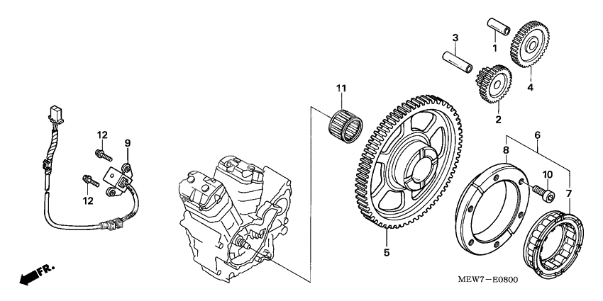 Pulse generator/ starting clutch