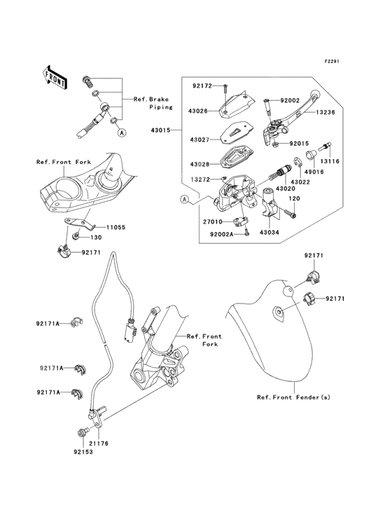 Front master cylinder