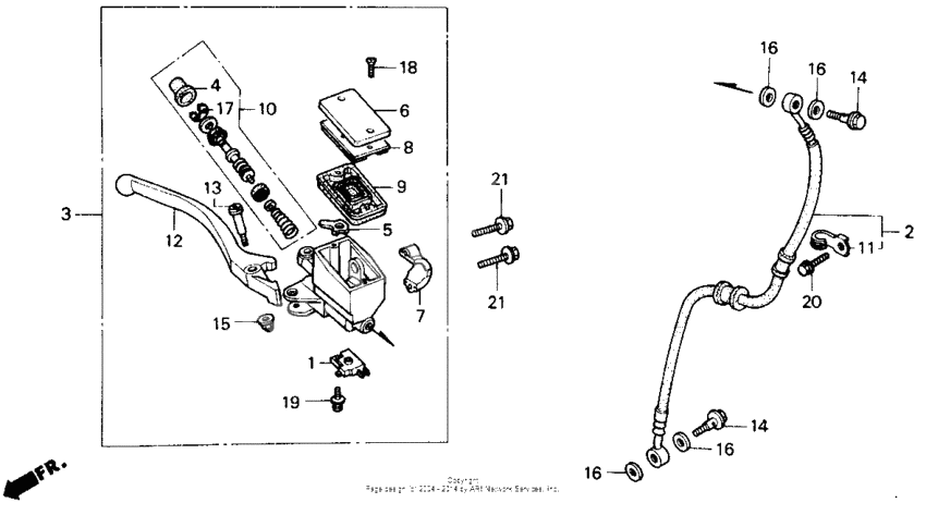 Front brake master cylinder