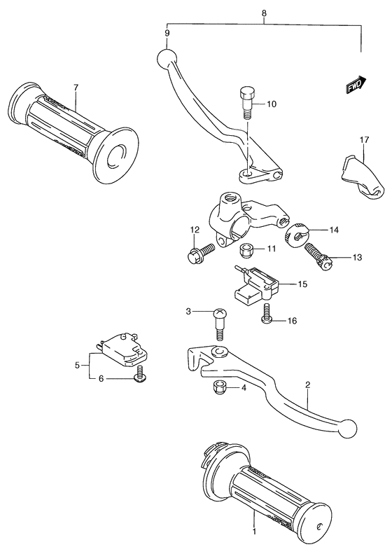 Handle lever              

                  Gs125sx/sy e22, e34/sux/suy e22