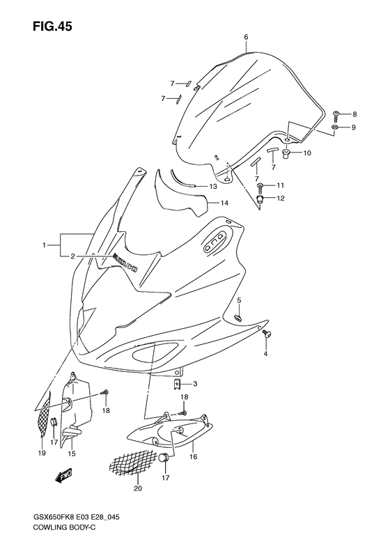 Cowling body              

                  Model k8/k9