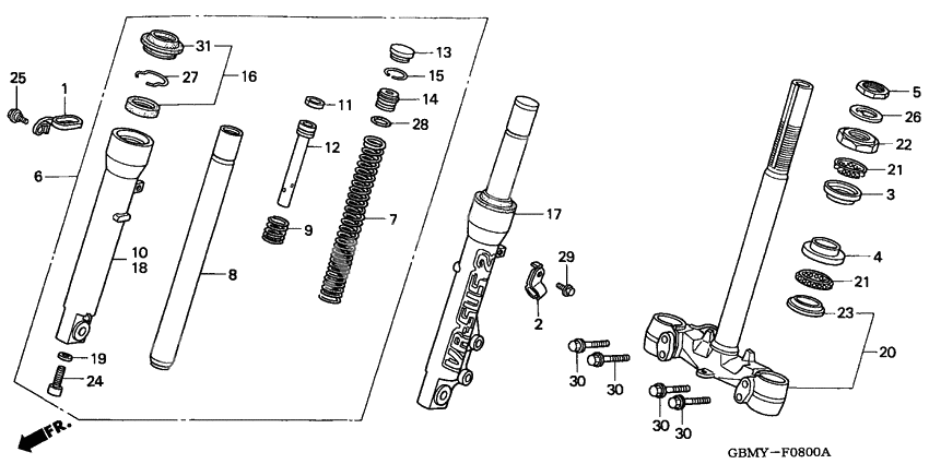 Front fork/steering stem