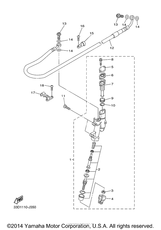 Rear master cylinder