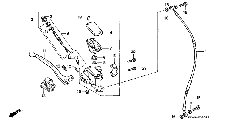 Fr. brake master cylinder              

                  2