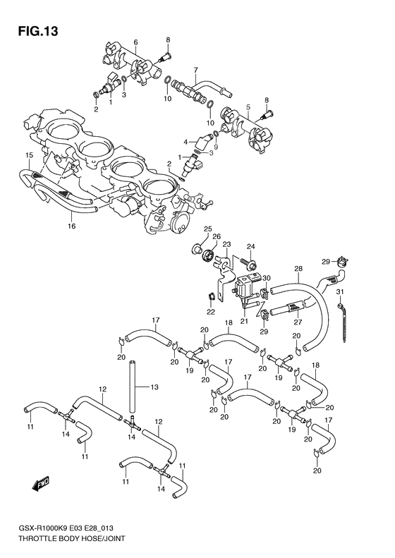 Throttle body hose/joint