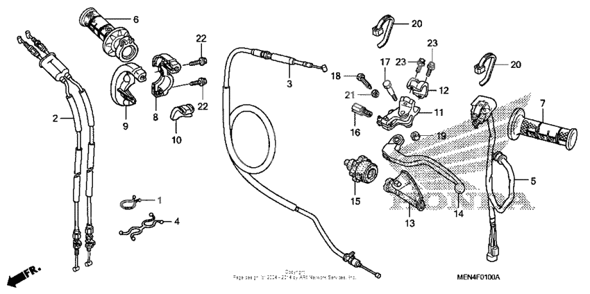 Handle lever + switch + cable