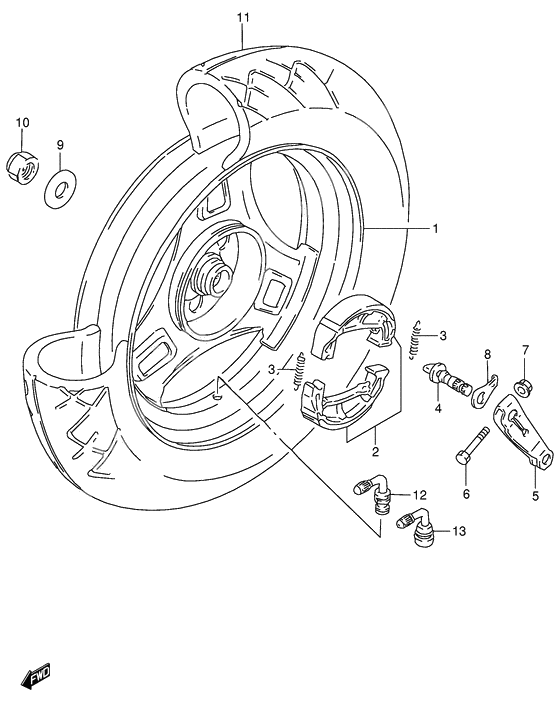 Rear wheel complete assy