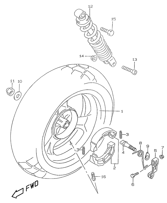 Rear wheel complete assy