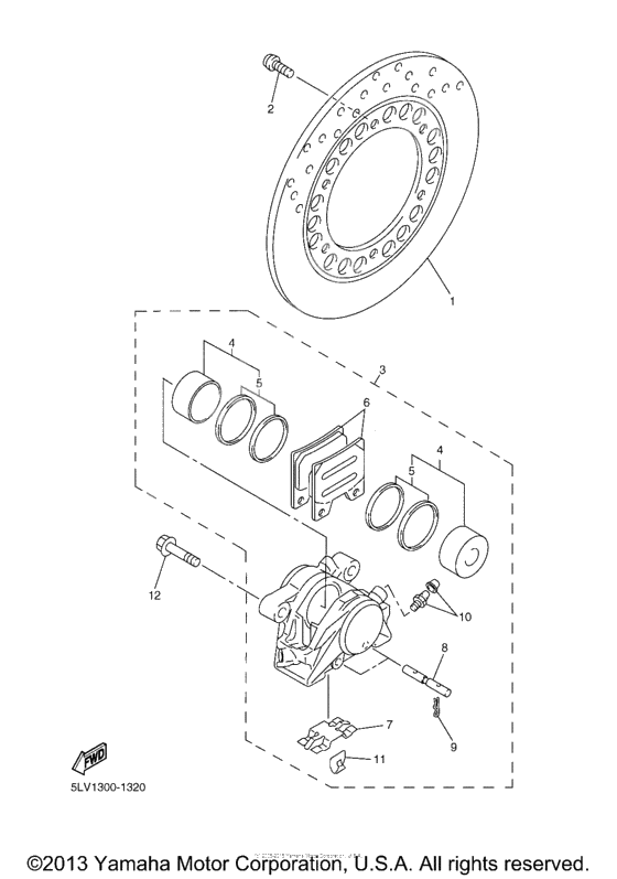 Rear brake caliper