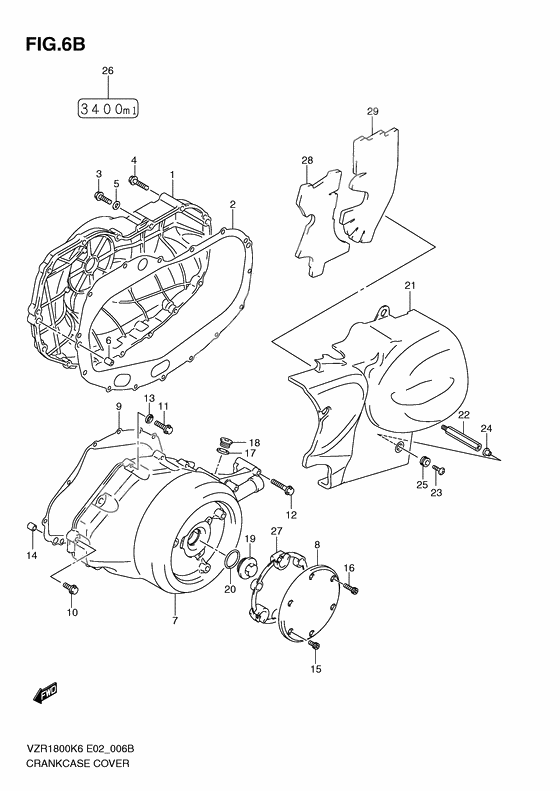 Crankcase cover ass`y (v              

                  Model l0