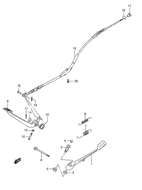 Stand - rear brake