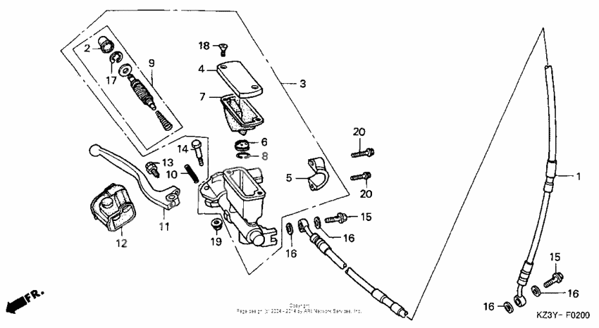 Front brake master cylinder