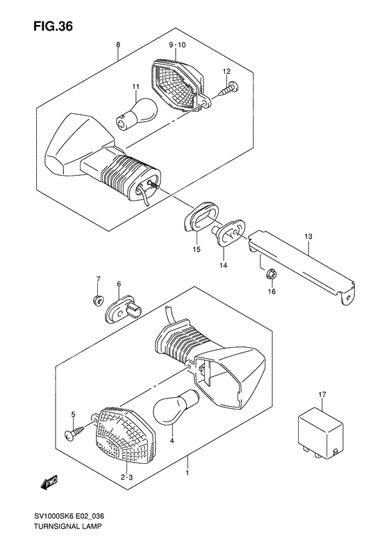 Turnsignal front & rear lamp              

                  Sv1000s/s1/s2