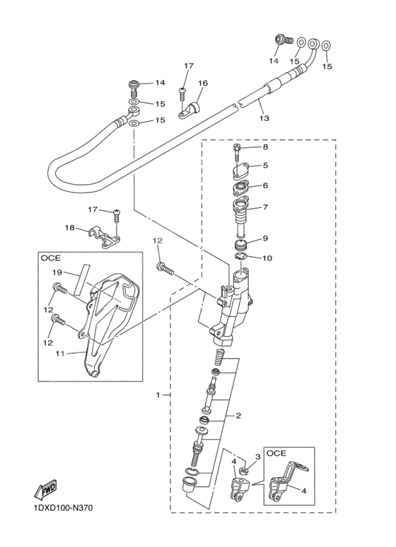 Rear master cylinder