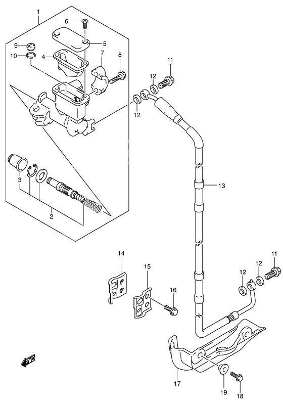 Front master cylinder              

                  Model k1/k2/k3