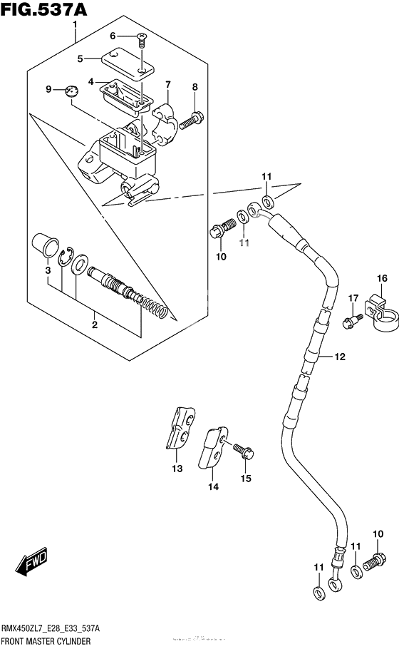 Передний тормозной цилиндр