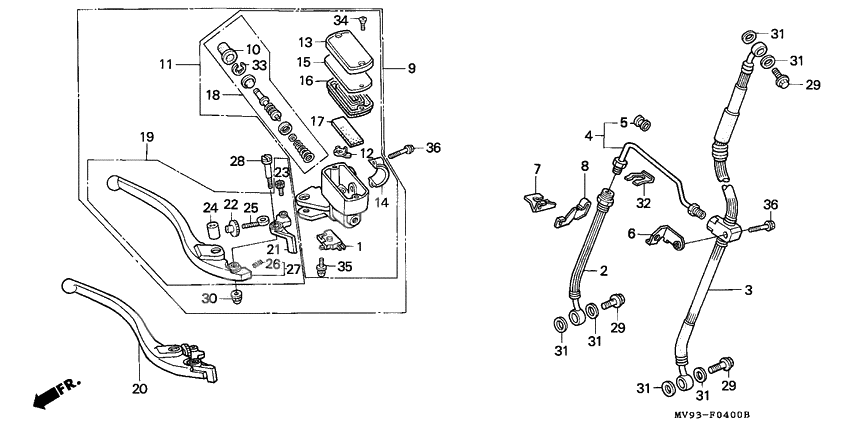 Fr. brake master cylinder