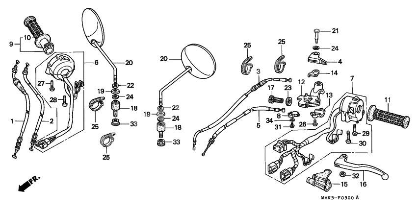 Handle lever/switch/ cable