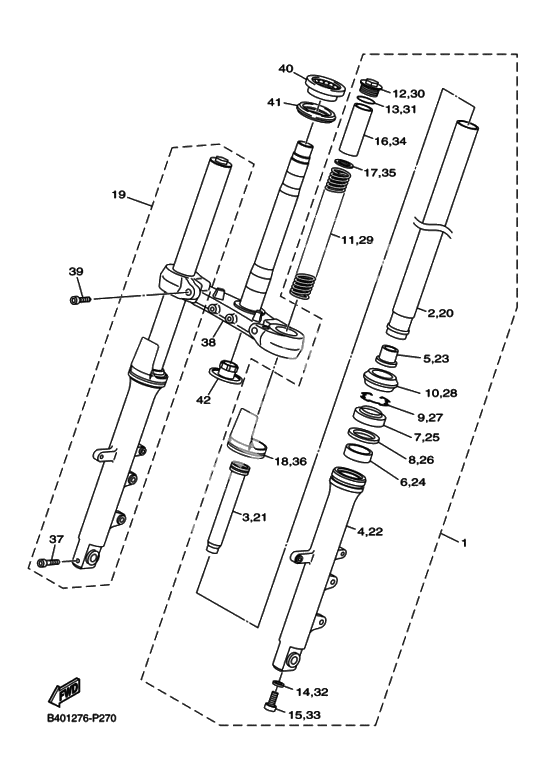 Вилка передней оси