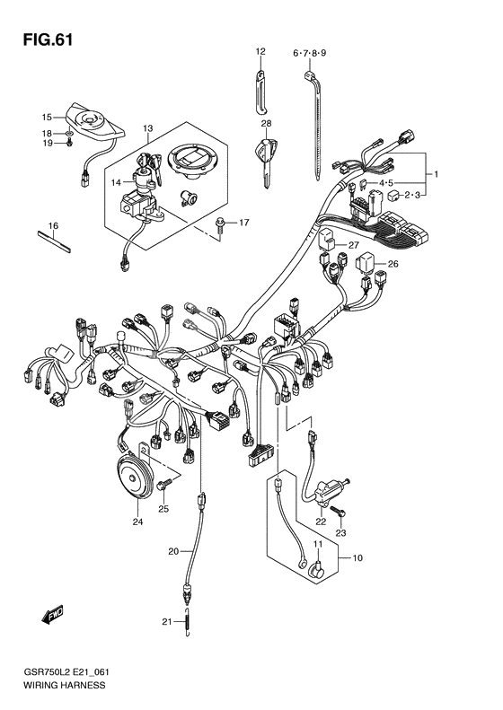 Wiring harness              

                  Gsr750al2 e21
