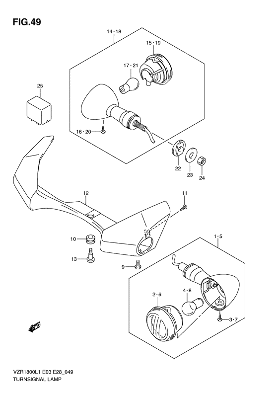 Turnsignal front & rear lamp              

                  Vzr1800l1 e28