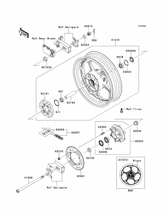 Rear wheel/chain(befa)