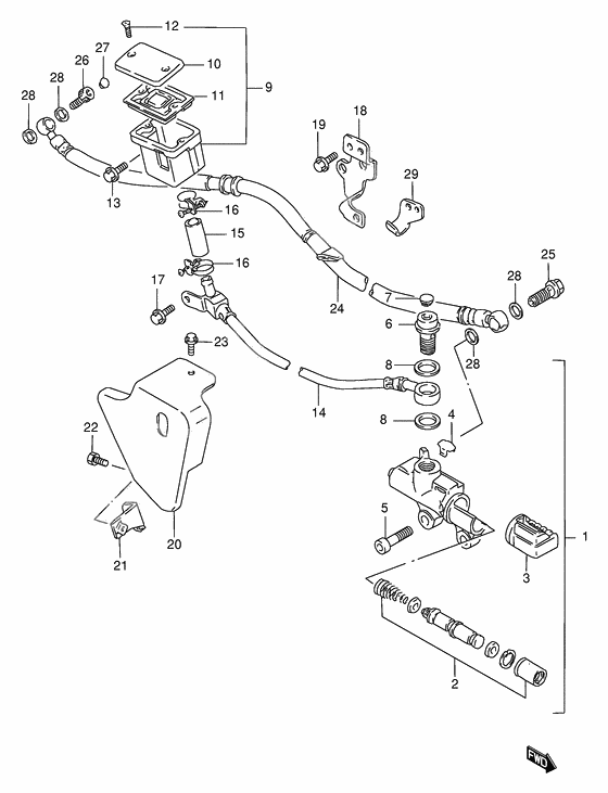 Rear master cylinder