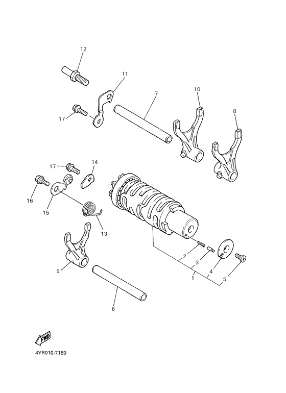 Shift cam. fork