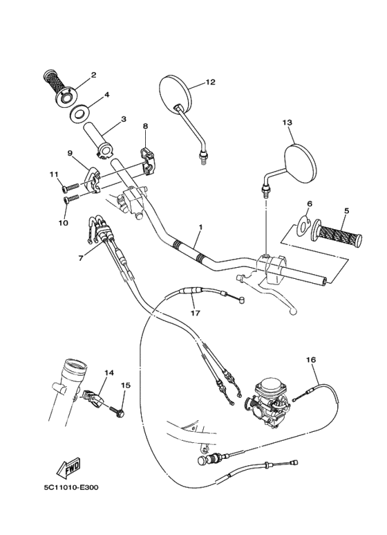 Steering Handle, Cable
