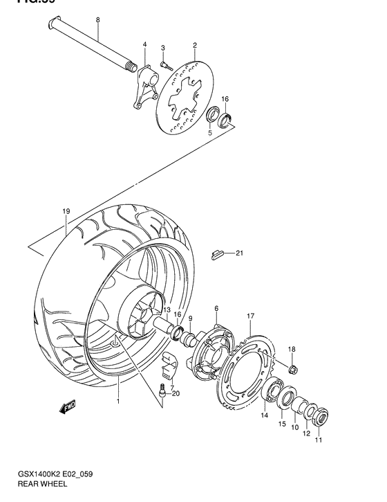 Rear wheel complete assy