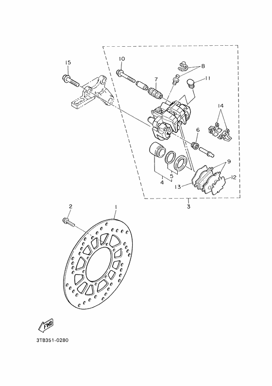 Rear brake caliper