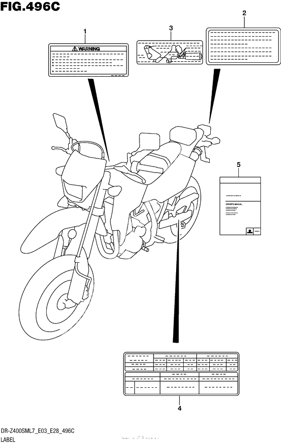 Информационные наклейки (Dr-Z400Sml7 E33)