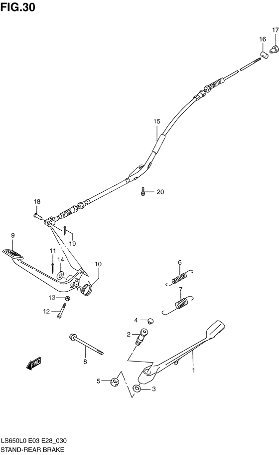 Stand - rear brake