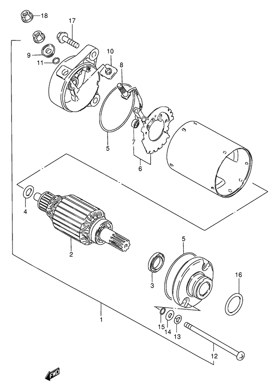 Starting motor