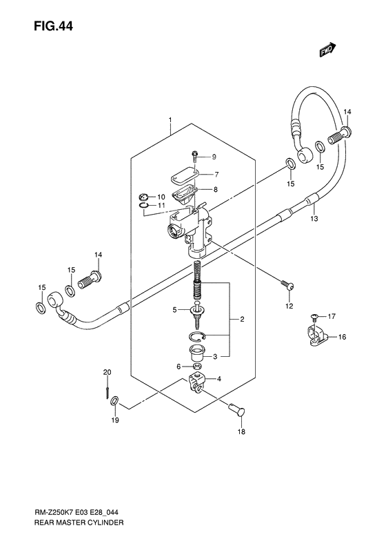 Rear master cylinder