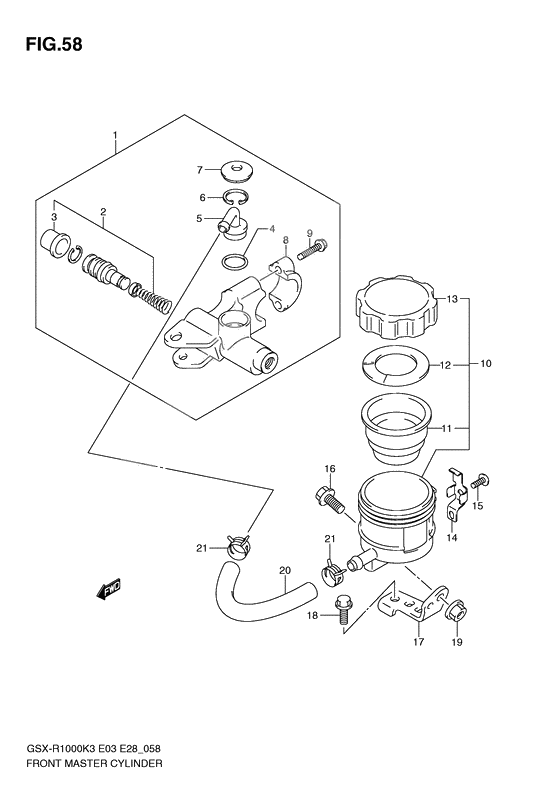 Front master cylinder