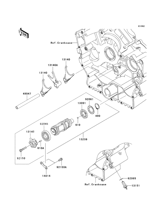 Gear change drum/shift fork(s)