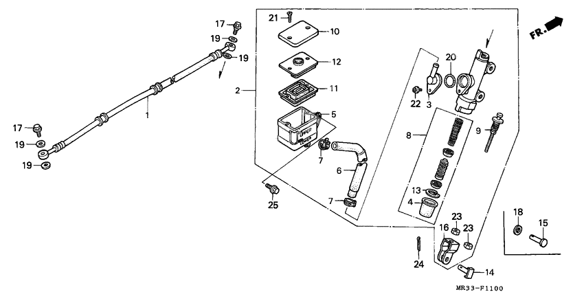 Rear brake master cylinder