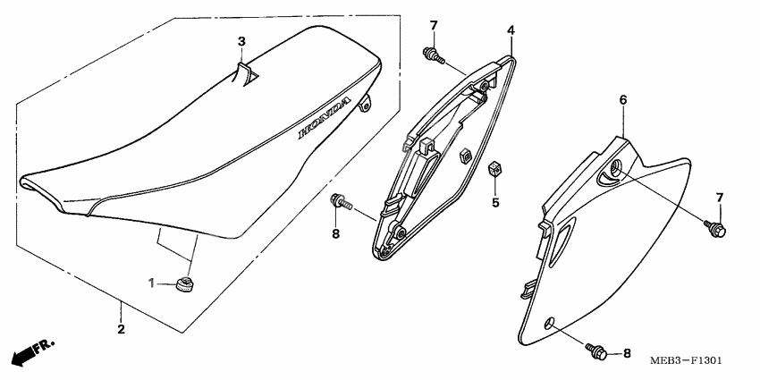 Seat/side cover              

                  CRF450R5,6,7,8